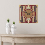 Art Deco  Square Wall Clock<br><div class="desc">Bring timeless sophistication to your space with the Art Deco Square Wall Clock. Featuring a digitally edited AI design with bold geometric patterns, luxurious metallic tones, and classic Art Deco elegance, this clock is the perfect centerpiece for living rooms, offices, or entryways. Combining functional style with vintage glamour, it’s a...</div>