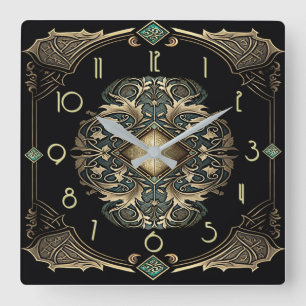 Art Deco Square Wall Clock