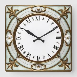 Art Deco Square Wall Clock
