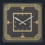 Art deco square wall clock<br><div class="desc">Great clock design. You will love it like others. Be free to use this design for other product you like or to customise and add your text. Follow me for more. Thank you. Have a nice day.</div>