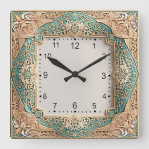 Art Deco Square Wall Clock