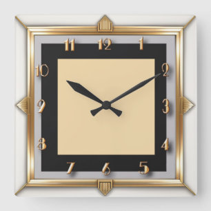 Art Deco Square Wall Clock