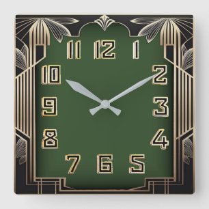 Art Deco Square Wall Clock