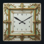 Art Deco Square Wall Clock<br><div class="desc">Great clock design. You will love it like others. Be free to use this design for other product you like or to customise and add your text. Follow me for more. Thank you. Have a nice day.</div>