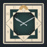 Art Deco Square Wall Clock<br><div class="desc">Great clock design. You will love it like others. Be free to use this design for other product you like or to customise and add your text. Follow me for more. Thank you. Have a nice day.</div>