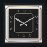 Art Deco Square Wall Clock<br><div class="desc">Great clock design. You will love it like others. Be free to use this design for other product you like or to customise and add your text. Follow me for more. Thank you. Have a nice day.</div>