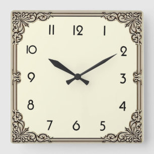 Art Deco Square Wall Clock