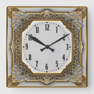 Art Deco Square Wall Clock