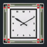 Art Deco Square Wall Clock<br><div class="desc">Great clock design. You will love it like others. Be free to use this design for other product you like or to customise and add your text. Follow me for more. Thank you. Have a nice day.</div>