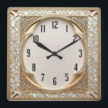 Art Deco Square Wall Clock<br><div class="desc">Great clock design. You will love it like others. Be free to use this design for other product you like or to customize and add your text. Follow me for more. Thank you. Have a nice day.</div>