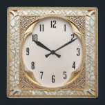 Art Deco Square Wall Clock<br><div class="desc">Great clock design. You will love it like others. Be free to use this design for other product you like or to customize and add your text. Follow me for more. Thank you. Have a nice day.</div>