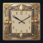 Art Deco Square Wall Clock<br><div class="desc">Great clock design. You will love it like others. Be free to use this design for other product you like or to customise and add your text. Follow me for more. Thank you. Have a nice day.</div>