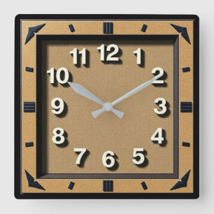 Art Deco Square Wall Clock