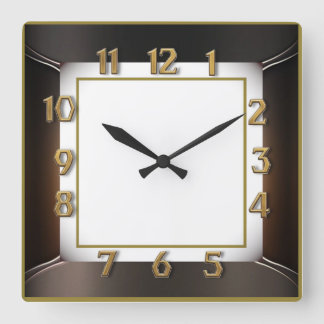 Art Deco Square Wall Clock