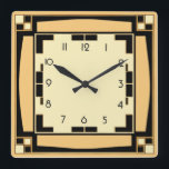 Art Deco Square Wall Clock<br><div class="desc">Great clock design. You will love it like others. Be free to use this design for other product you like or to customise and add your text. Follow me for more. Thank you. Have a nice day.</div>