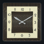 Art Deco Square Wall Clock<br><div class="desc">Great clock design. You will love it like others. Be free to use this design for other product you like or to customise and add your text. Follow me for more. Thank you. Have a nice day.</div>
