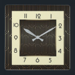 Art Deco Square Wall Clock<br><div class="desc">Great clock design. You will love it like others. Be free to use this design for other  product you like or to customise and add your text. Follow me for more. Thank you. Have a nice day.</div>