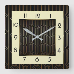 Art Deco Square Wall Clock
