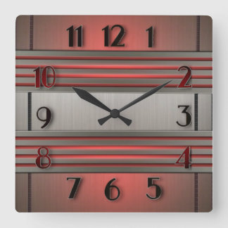 Art Deco Square Wall Clock