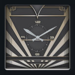 Art Deco Square Wall Clock<br><div class="desc">Great clock design. You will love it like others. Be free to use this design for other product you like or to customise and add your text. Follow me for more. Thank you. Have a nice day.</div>