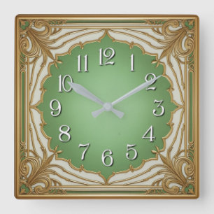 Art Deco Square Wall Clock