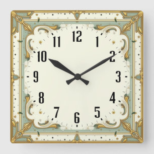 Art Deco Square Wall Clock