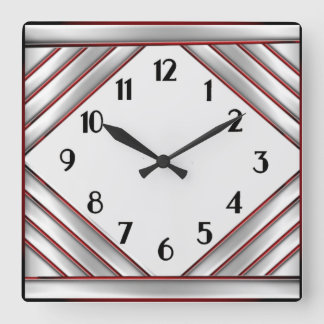 Art Deco Square Wall Clock
