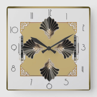 Art Deco Square Wall Clock