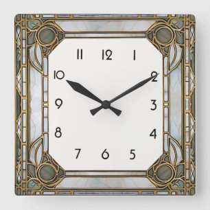 Art Deco Square Wall Clock