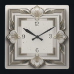 Art Deco  Square Wall Clock<br><div class="desc">Great clock design. You will love it like others. Be free to use this design for other product you like or to customise and add your text. Follow me for more. Thank you. Have a nice day.</div>