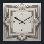Art Deco  Square Wall Clock<br><div class="desc">Great clock design. You will love it like others. Be free to use this design for other product you like or to customise and add your text. Follow me for more. Thank you. Have a nice day.</div>