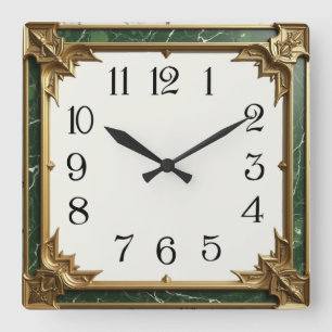Art Deco Square Wall Clock
