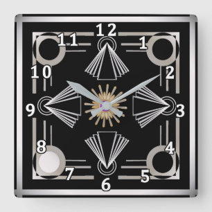 Art Deco Square Wall Clock