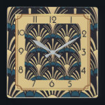 Art Deco Square Wall Clock<br><div class="desc">Great clock design. You will love it like others. Be free to use this design for other product you like or to customise and add your text. Follow me for more. Thank you. Have a nice day.</div>