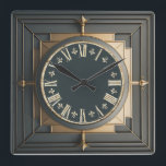 Art Deco Square Wall Clock<br><div class="desc">Great clock design. You will love it like others. Be free to use this design for other product you like or to customise and add your text. Follow me for more. Thank you. Have a nice day.</div>