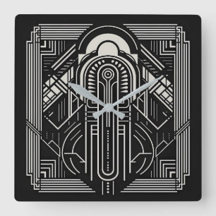 Art Deco Square Wall Clock
