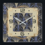 Art Deco Square Wall Clock<br><div class="desc">Great clock design. You will love it like others. Be free to use this design for other product you like or to customise and add your text. Follow me for more. Thank you. Have a nice day.</div>