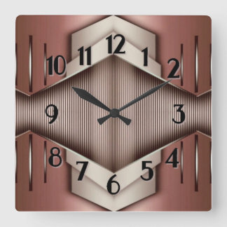 Art Deco Square Wall Clock