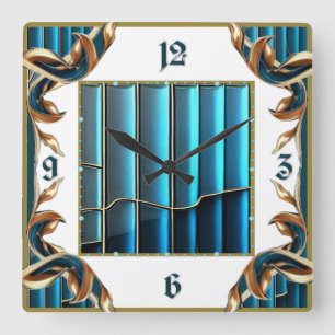 Art Deco Square Wall Clock