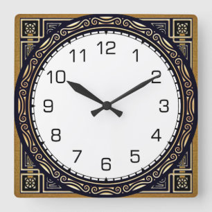 Art Deco Square Wall Clock
