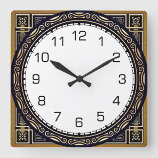 Art Deco Square Wall Clock