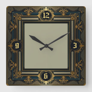 Art Deco Square Wall Clock