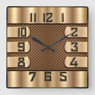 Art Deco Square Wall Clock