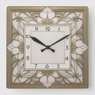 Art Deco Square Wall Clock