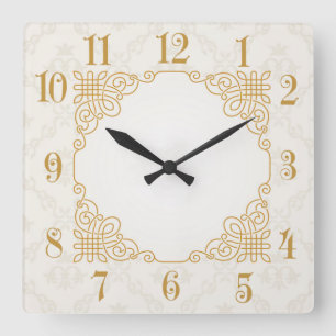 Art Deco Square Wall Clock