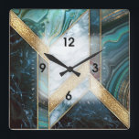 Art Deco Square Wall Clock<br><div class="desc">Great clock design in Deco style. You will love it like others. Be free to use this design for other product you like or to customise and add your text. Follow me for more. Thank you. Have a nice day.</div>