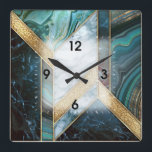 Art Deco  Square Wall Clock<br><div class="desc">Great clock design in Deco style. You will love it like others. Be free to use this design for other product you like or to customise and add your text. Follow me for more. Thank you. Have a nice day.</div>