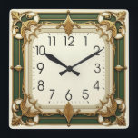 Art Deco Square Wall Clock<br><div class="desc">Great clock design. You will love it like others. Be free to use this design for other product you like or to customise and add your text. Follow me for more. Thank you. Have a nice day.</div>