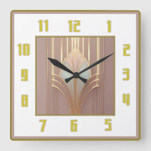 Art Deco Square Wall Clock