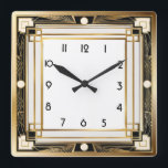 Art Deco Square Wall Clock<br><div class="desc">Great clock design. You will love it like others. Be free to use this design for other product you like or to customise and add your text. Follow me for more. Thank you. Have a nice day.</div>